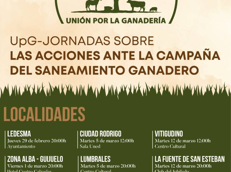 Folleto con información de las jornadas sobre las acciones ante la campaña del saneamiento ganadero