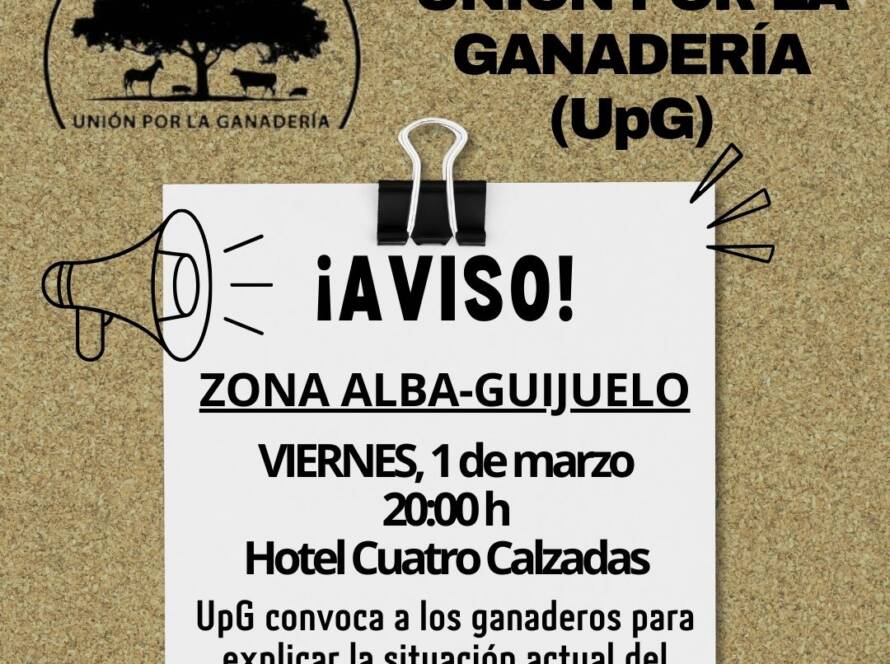 Folleto donde se convoca a los ganaderos para una explicación en Alba-Guijuelo
