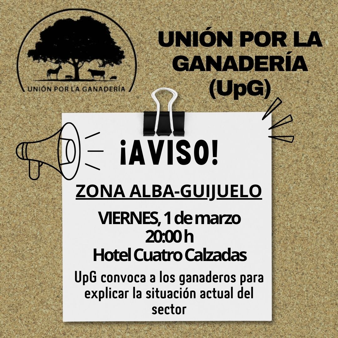 Folleto donde se convoca a los ganaderos para una explicación en Alba-Guijuelo