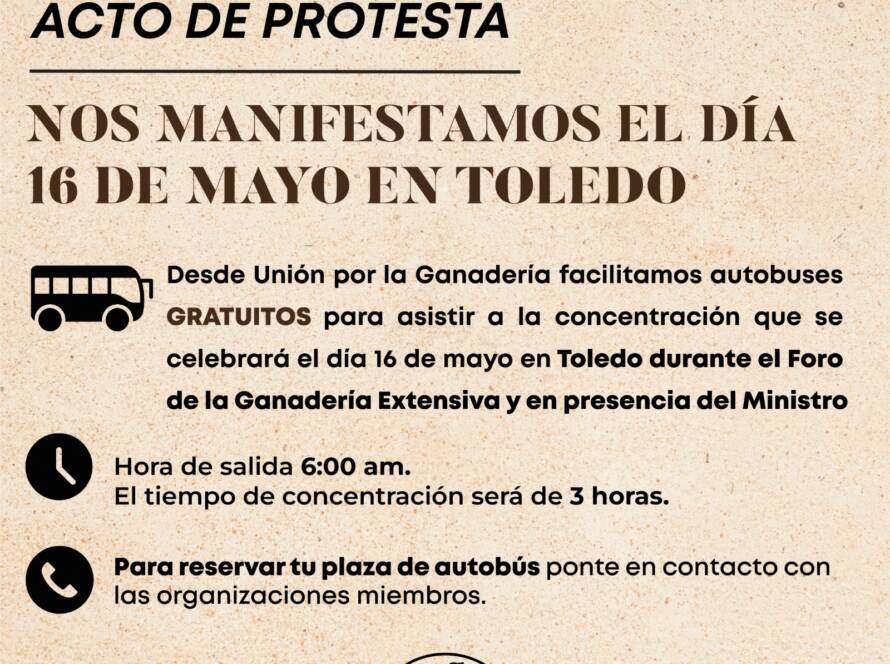 Folleto de la unión ganadera en un acto de protesta