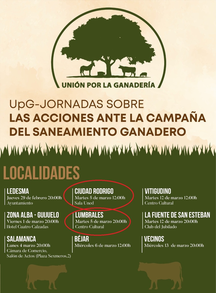 Folleto sobre las jornadas de la unión ganadera