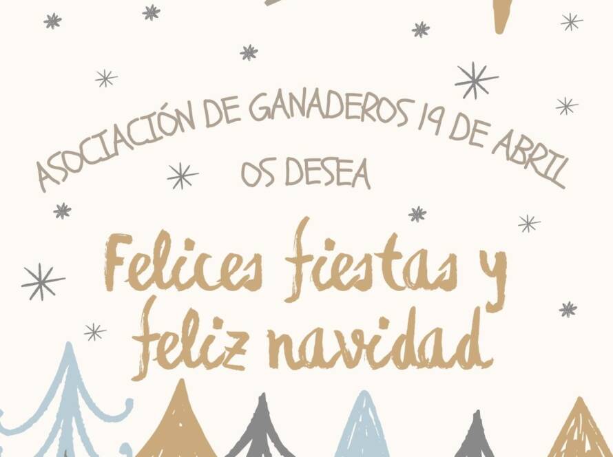 Folleto deseando felices fiestas y Navidad