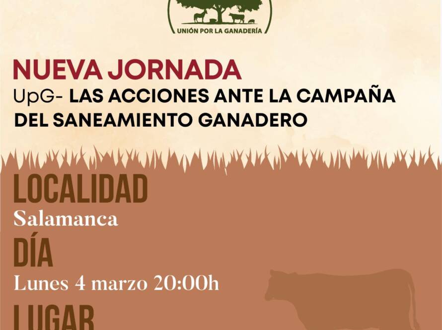 Folleto sobre la nueva jornada de la unión por la ganadería en Salamanca